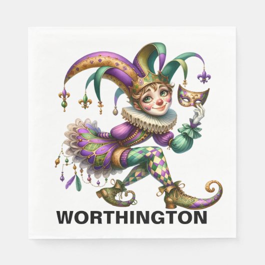 Precious Jester Masquerade Thema Servet (Voorkant)