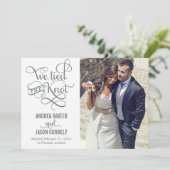 Precious Knot Wedding Announcement - White Kaart (Staand voorkant)