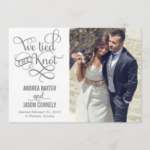 Precious Knot Wedding Announcement - White Kaart