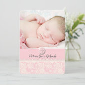 Precious Lace Religious Photo Invitation Kaart (Staand voorkant)