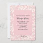 Precious Lace Religious Photo Invitation Kaart (Achterkant)