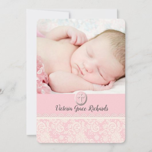 Precious Lace Religious Photo Invitation Kaart (Voorkant)