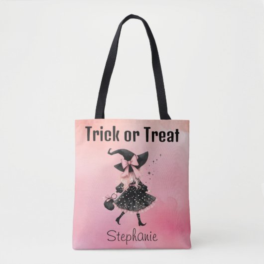 Precious Little Witch Halloween Trick or treat Tote Bag (Voorkant)