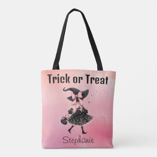 Precious Little Witch Halloween Trick or treat Tote Bag (Achterkant)
