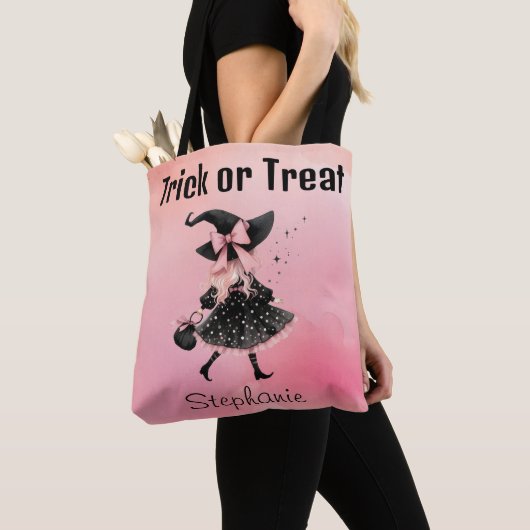 Precious Little Witch Halloween Trick or treat Tote Bag (Dichtbij)