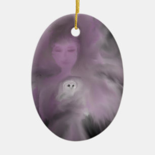 Precious Owl Angel Keramisch Ornament