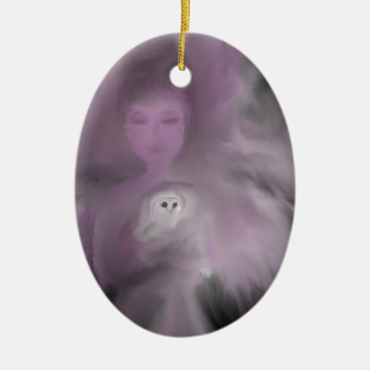 Precious Owl Angel Keramisch Ornament (Voorkant)