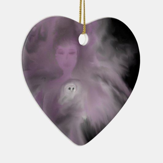 Precious Owl Angel Keramisch Ornament (Rechts)