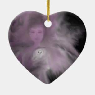Precious Owl Angel Keramisch Ornament