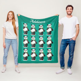 Precious Panda Flannel Blanket Fleece Deken