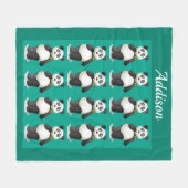 Precious Panda Flannel Blanket Fleece Deken (Voorkant (Horizontaal))