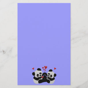 Precious Panda Hearts Briefpapier