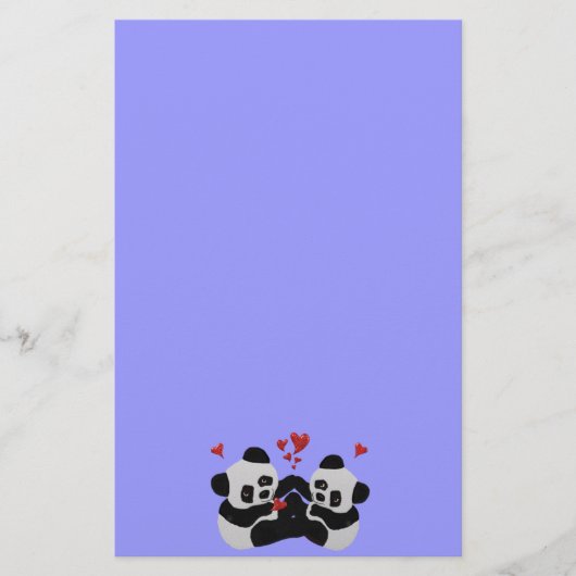 Precious Panda Hearts Briefpapier (Voorkant)