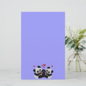 Precious Panda Hearts Briefpapier (Staand voorkant)