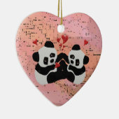 Precious Panda Hearts Keramisch Ornament (Rechts)