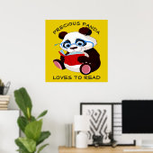 Precious Panda houdt van lezen Poster (Thuiskantoor)