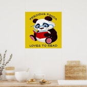 Precious Panda houdt van lezen Poster (Keuken)