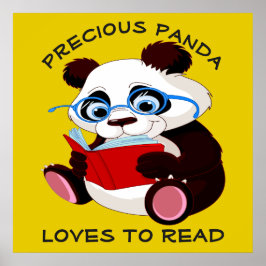 Precious Panda houdt van lezen Poster