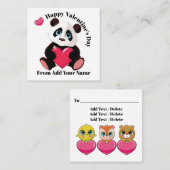 Precious Panda Valentijn - Zie terug! Vierkante Visitekaartje (Voorkant / Achterkant)