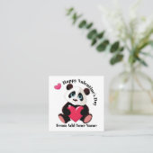 Precious Panda Valentijn - Zie terug! Vierkante Visitekaartje (Staand voorkant)