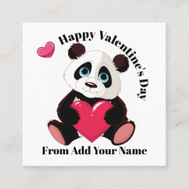 Precious Panda Valentijn - Zie terug! Vierkante Visitekaartje