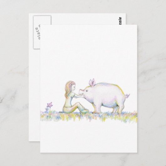 Precious Pig Briefkaart (Voorkant / Achterkant)