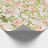 Precious Pink Redouté Rozen Pattern Pink Cadeaupapier (Hoek)