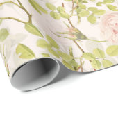 Precious Pink Redouté Rozen Pattern Pink Cadeaupapier (Rol Hoek)