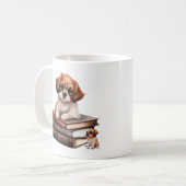 Precious Puppy met boeken Koffiemok (Voorkant links)