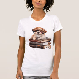 Precious Puppy met boeken T-shirt
