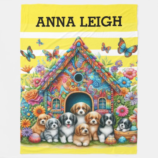 Precious Pups Fleece Deken (Voorkant)