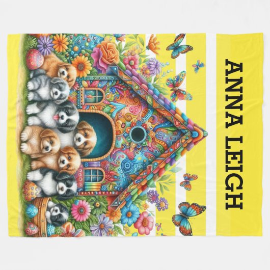 Precious Pups Fleece Deken (Voorkant (Horizontaal))