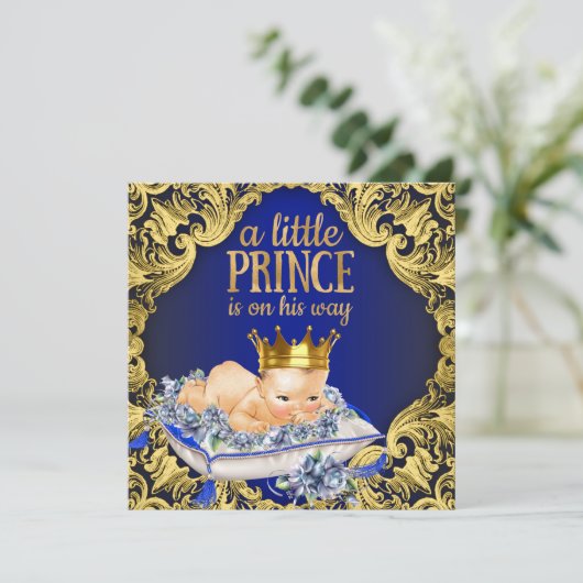 Precious Royal Prince Baby shower Kaart (Staand voorkant)
