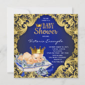 Precious Royal Prince Baby shower Kaart (Achterkant)