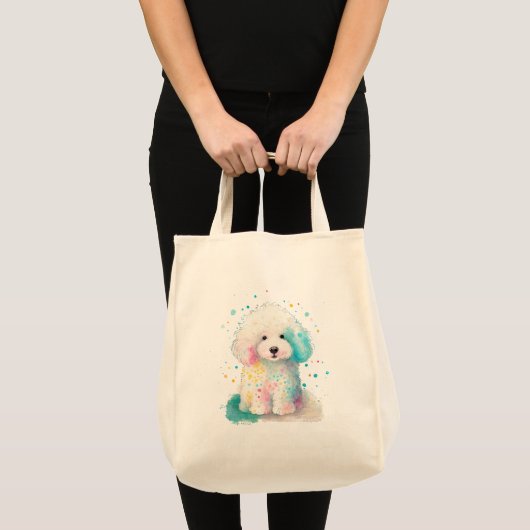 Precious Snowy Poodle Tote Bag (Voorkant (product))