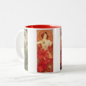 Precious Stones Illustraties Alphonse Mucha Tweekleurige Koffiemok (Voorkant links)