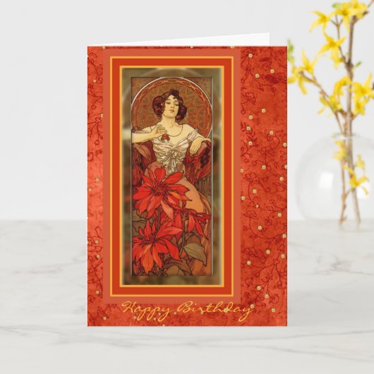 "Precious Stones - Ruby" 1900 - juli Verjaardag Ka Kaart (Gele Bloem)