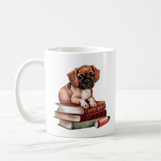 Precious Sweet Puppy met boeken Koffiemok (Links)