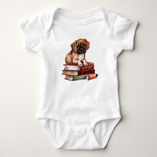 Precious Sweet Puppy met boeken Romper (Voorkant)