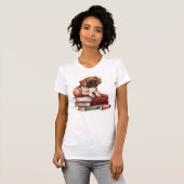Precious Sweet Puppy met boeken T-shirt (Voorkant volledig)