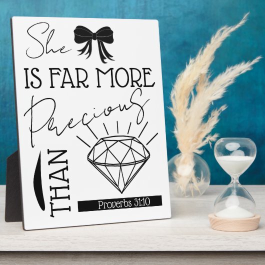 Precious Than Jewels Bible Verse Proverbs 31:10 Fotoplaat (Zijkant)