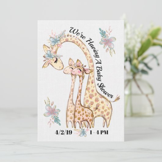 Precious Twins Baby shower Uitnodiging (Staand voorkant)