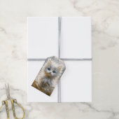 Precious White Kitten Cadeaulabel (Met Touw)
