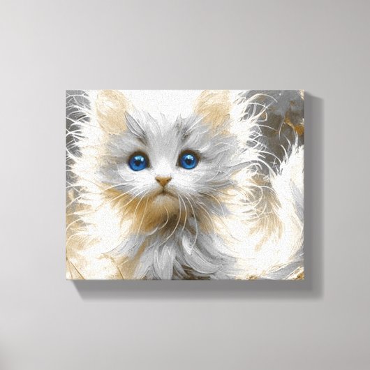 Precious White Kitten Canvas Afdruk (Voorkant)
