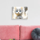 Precious White Kitten Canvas Afdruk (Insitu (Woonkamer))