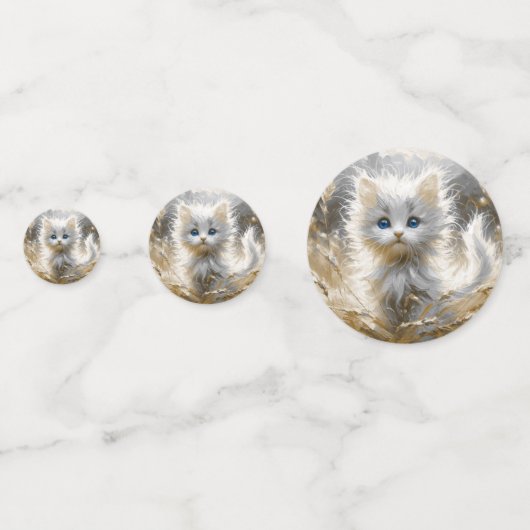 Precious White Kitten Confetti (Achterkanten)