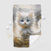 Precious White Kitten Golfhanddoek (Insitu)
