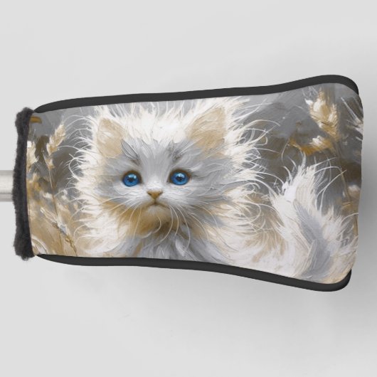 Precious White Kitten Golfheadcover (Voorkant)