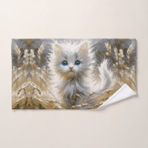 Precious White Kitten Handdoek