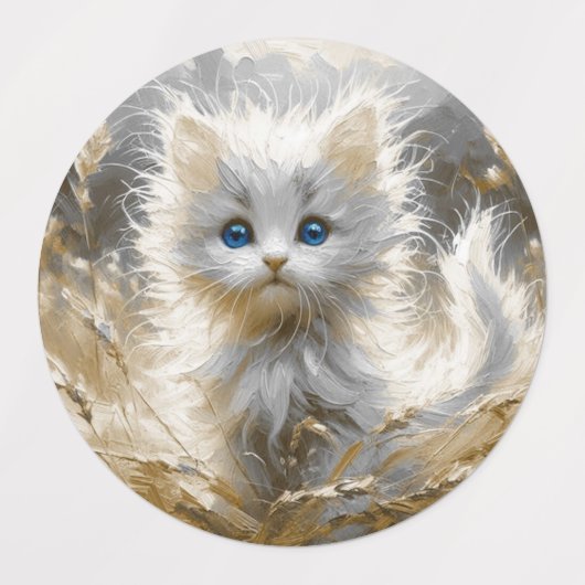 Precious White Kitten Labels (Design 1)